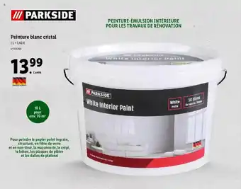 Lidl Peinture Blanc Cristal Parkside offre