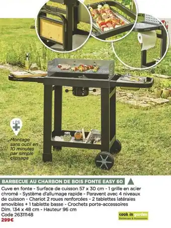 Bricomarché Barbecue au charbon de bois fonte easy 60 offre