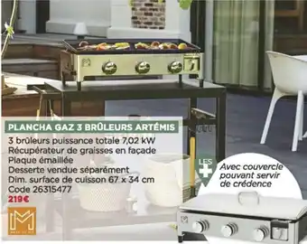 Bricomarché Plancha gaz 3 brûleurs artémis offre