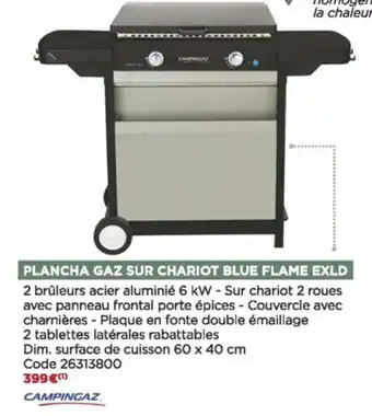 Bricomarché Plancha gaz sur chariot blue flame exld offre