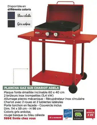 Bricomarché Plancha gaz sur chariot adela offre