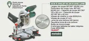 Bricomarché Acie à onglet KS 216 m avce lame offre