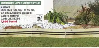 Bordure avec geotextile