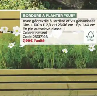 Bricomarché Bordure À planter "kub" offre