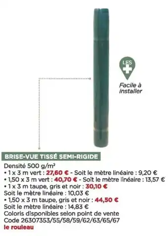Bricomarché Brise-vue tissé semi-rigide offre