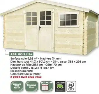 Bricomarché Abri bois lisa offre