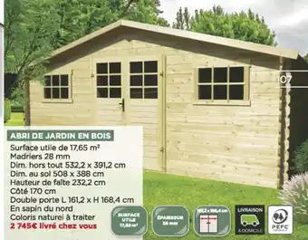 Bricomarché Abri de jardin en bois offre