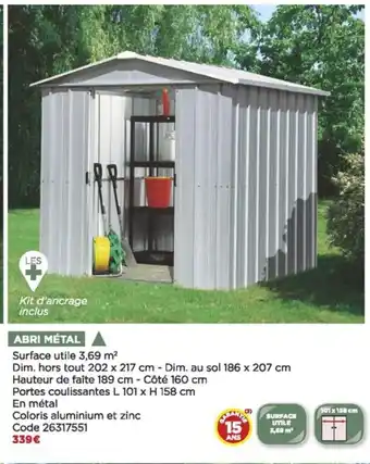 Bricomarché Abri métal offre