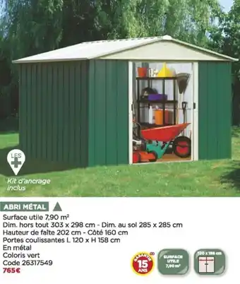 Bricomarché Abri métal offre