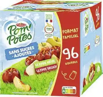 Géant Casino Pom’ Potes sans sucres ajoutés Pomme nature et pomme brugnon offre