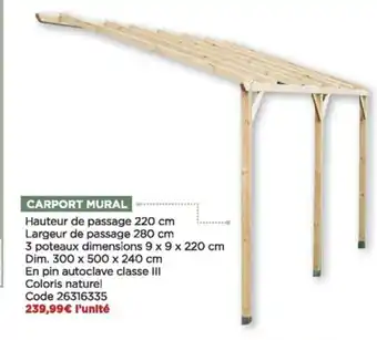 Bricomarché Carport mural offre
