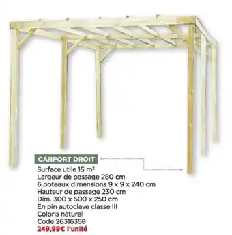 Bricomarché Carport droit offre