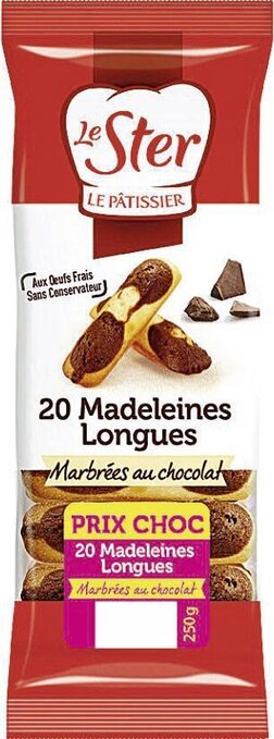 Madeleines Longues Marbrées au chocolat