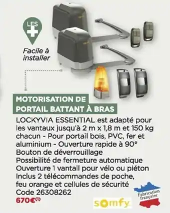 Bricomarché Motorisation de Portail Battant à Bras offre