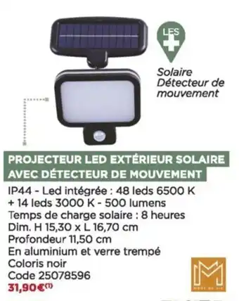 Bricomarché Projecteur Led Extérieur Solaire offre