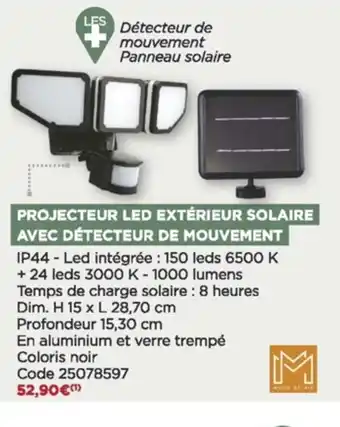 Bricomarché Projecteur Led Extérieur Solaire offre