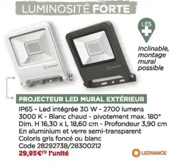 Bricomarché Projecteur Led Mural Extérieur offre