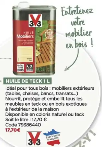 Bricomarché Huile de Teck 1L offre