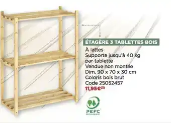 Bricomarché Étagère 3 Tablettes Bois offre