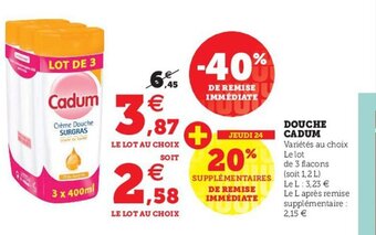 U Express Douche Cadum offre