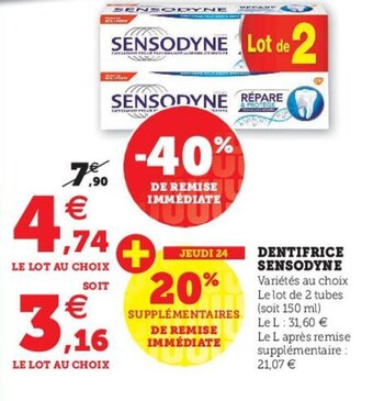 U Express Dentifrice Sensodyne offre