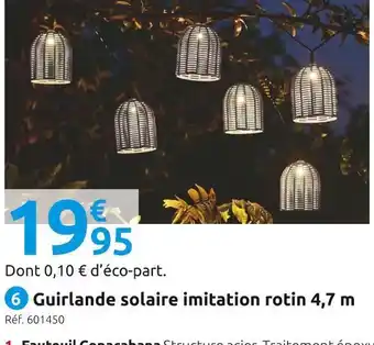 Mr Bricolage Guirlande solaire imitation rotin offre
