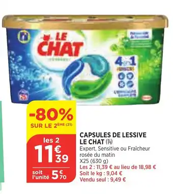 Bi1 Capsules de Lessive Le Chat offre
