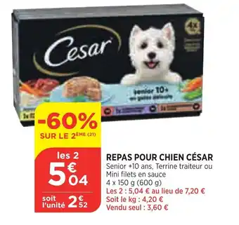 Bi1 Repas Pour Chien César offre