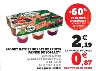 U Express Yaourt Nature Sur Lit de Fruits offre