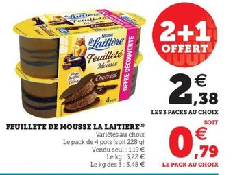 U Express Feuillete de Mousse La Laitiere offre