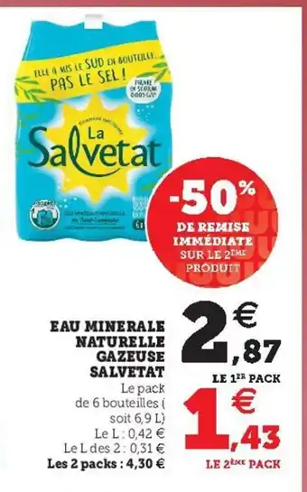 U Express Eau Minerale Naturelle Gazeuse Salvetat offre