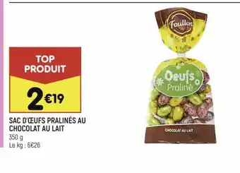 Leader Price Sac d'Œufs Pralinés Au Chocolat Au Lait offre