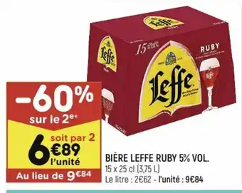 Leader Price Bière Leffe Ruby 5% Vol offre