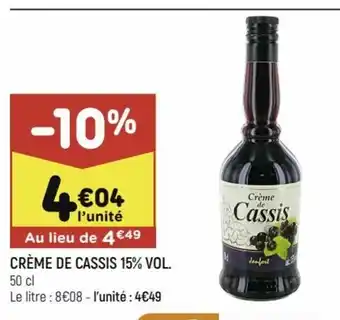 Leader Price Crème de Cassis 15% Vol offre