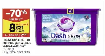 Leader Price Lessive Capsules Tout En 1 Pods Dash & Lenor offre