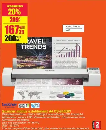 Office Depot Brother Scanner mobile offre