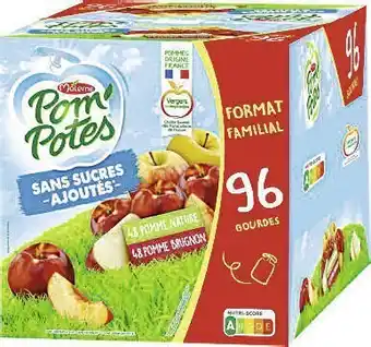 Casino Supermarchés Pom’ Potes sans sucres ajoutés Pomme nature et pomme brugnon offre