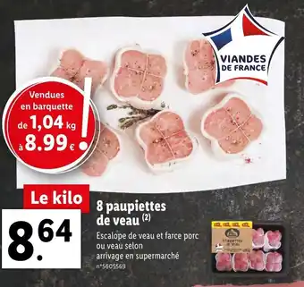 Lidl 8 paupiettes de veau offre