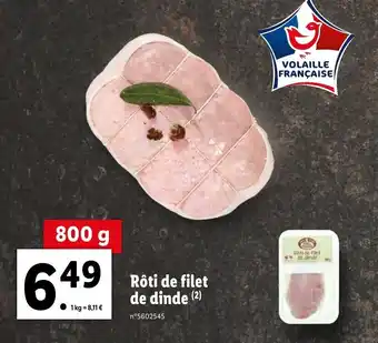 Lidl Rôti de filet de dinde offre