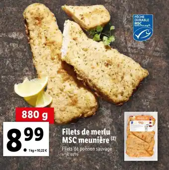 Lidl Filets de merlu MSC meunière offre