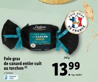 Lidl Foie gras de canard entier cuit au torchon offre