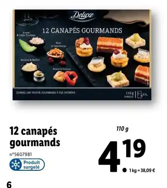 Lidl 12 canapés gourmands offre