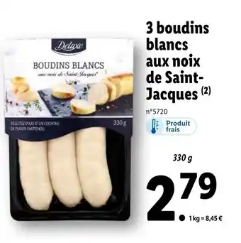 Lidl 3 boudins blancs aux noix de Saint-Jacques offre