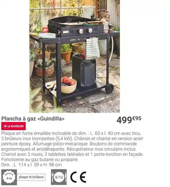 Gamm vert Le marquier plancha à gaz guindilla offre