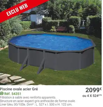 Gamm vert Piscine ovale acier gré offre