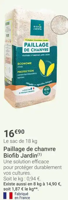 Gamm vert Biofib jardin paillage de chanvre offre