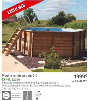 Gamm vert Piscine ronde en bois gré offre