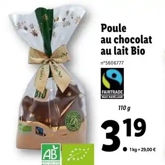 Lidl Poule au chocolat au lait Bio offre