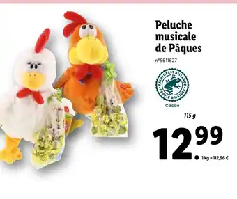Lidl Peluche musicale de Pâques offre