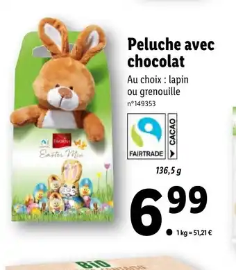 Lidl Peluche avec chocolat offre